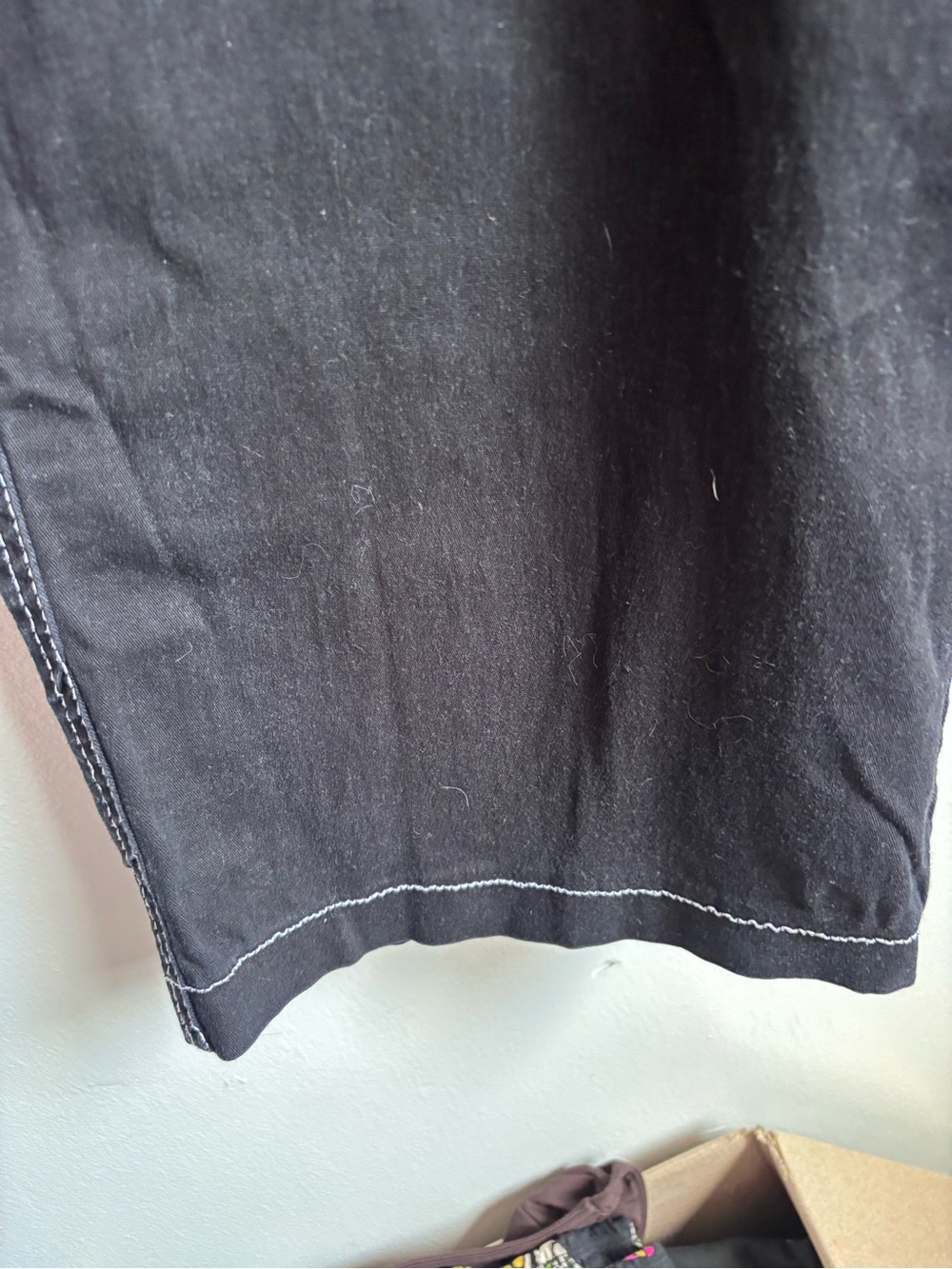 Rachel Paige Black Wide Leg Cargo Pants with White Contrast Stitching Large - Picture 4 of 10